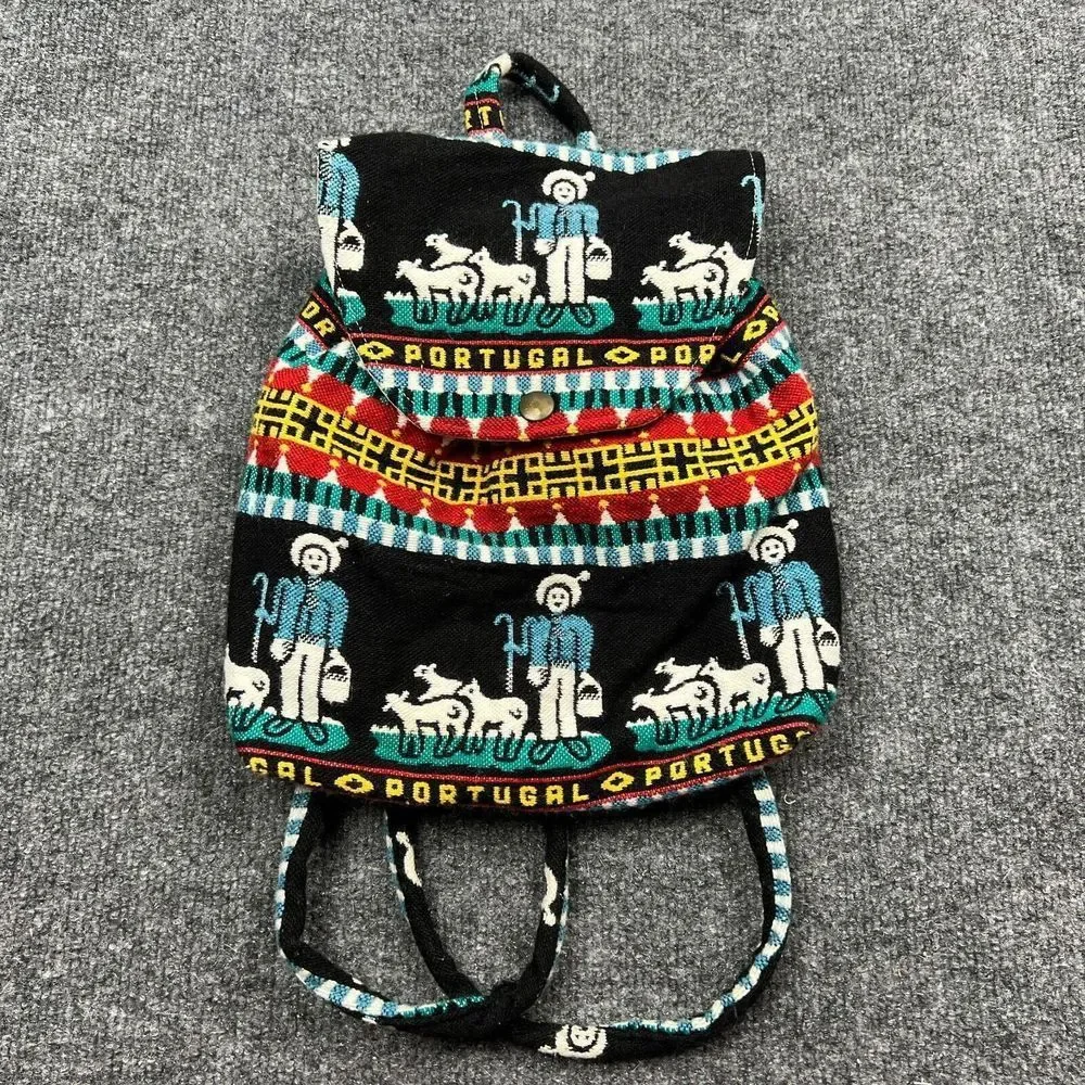 Portugal Sheep Herder Backpack Womens Woven Knit Purse‎ Tote Bag